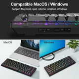 NPET K611 Wireless 60% Triple Mode BT5.0/2.4G/USB-C Mechanical Keyboard