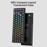NPET K611 Wireless 60% Triple Mode BT5.0/2.4G/USB-C Mechanical Keyboard