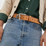 NPET Vintage Mens Leather Belt With Buckle- 1 1/2" Wide
