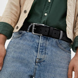 NPET Vintage Mens Leather Belt With Buckle- 1 1/2" Wide