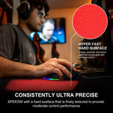 NPET SPEEDM Gaming Mouse Pad, Resin Hard Surface Mouse Mat No Smell Waterproof for Games RED M Size