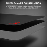 NPET SPEEDM Gaming Mouse Pad, Resin Hard Surface Mouse Mat No Smell Waterproof for Games Black M Size