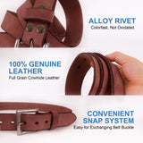NPET Vintage Mens Leather Belt With Buckle- 1 1/2" Wide