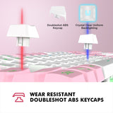 NPET K10 White Pink Wired Gaming Keyboard