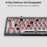 NPET K611 Wireless 60% Triple Mode BT5.0/2.4G/USB-C Mechanical Keyboard