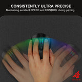 NPET SPEEDM Gaming Mouse Pad, Resin Hard Surface Mouse Mat No Smell Waterproof for Games Black M Size