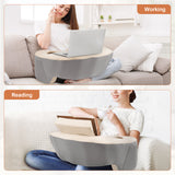NPET Reading Pillow Couch Lap Desk for Gaming, Memory Foam Arm Rest Pillow with Washable Cover, Arm Desk Pillow with 2 Side Pockets & Cup Holders for Unisex Gaming, Reading & Working on Bed Sofa Floor