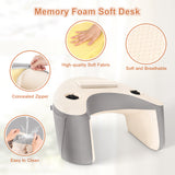 NPET Reading Pillow Couch Lap Desk for Gaming, Memory Foam Arm Rest Pillow with Washable Cover, Arm Desk Pillow with 2 Side Pockets & Cup Holders for Unisex Gaming, Reading & Working on Bed Sofa Floor