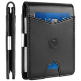 NPET Slim Wallet for Men Leather RFID Blocking Bifold Credit Card Wallet with Money Clip for Men with Gift Box