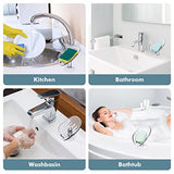 NPET Not Punched Self Draining Plastic Soap Dish Holder with Enlarged Suction Cup,Portable Soap Tray for Bathroom Shower, Kitchen Sink, Save Space and Soap