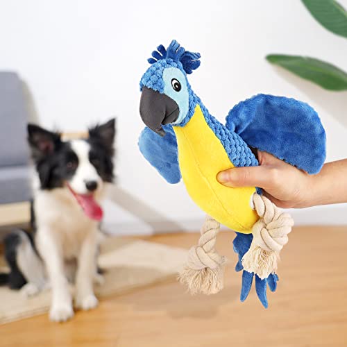 Durable Squeaky Dog Toy - Rhino Plush With Crinkle Paper For Small To Large Dogs