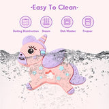 Unicorn Baby Teether Toys with Anti-Drop Pacifier Clip, Baby Pink Teething Toys for Babies 3-6 Months BPA Free Infant Chew Toys Baby Teethers Relief 6-12 Months Baby Girls Boys Gift