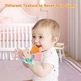 NPET Teether Toys for Baby 0-6/6-12 Months Soft & Easy Grip Silicone Teething Ring Infant Teething Toys Safe to Chew Sore Gums Relief Chocking-Proof Design Baby Gifts Boys Girls 3-6 Months