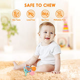 NPET Teether Toys for Baby 0-6/6-12 Months Soft & Easy Grip Silicone Teething Ring Infant Teething Toys Safe to Chew Sore Gums Relief Chocking-Proof Design Baby Gifts Boys Girls 3-6 Months