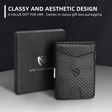 NPET Slim Wallet for Men Leather RFID Blocking Bifold Credit Card Wallet with Money Clip for Men with Gift Box