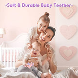 Unicorn Baby Teether Toys with Anti-Drop Pacifier Clip, Baby Pink Teething Toys for Babies 3-6 Months BPA Free Infant Chew Toys Baby Teethers Relief 6-12 Months Baby Girls Boys Gift