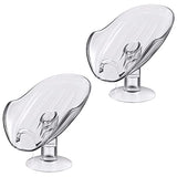 NPET Not Punched Self Draining Plastic Soap Dish Holder with Enlarged Suction Cup,Portable Soap Tray for Bathroom Shower, Kitchen Sink, Save Space and Soap