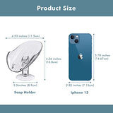 NPET Not Punched Self Draining Plastic Soap Dish Holder with Enlarged Suction Cup,Portable Soap Tray for Bathroom Shower, Kitchen Sink, Save Space and Soap