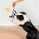 NPET Cow Shape Dog Squeaky Short Plush Toys for Chewing