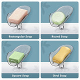 NPET Not Punched Self Draining Plastic Soap Dish Holder with Enlarged Suction Cup,Portable Soap Tray for Bathroom Shower, Kitchen Sink, Save Space and Soap