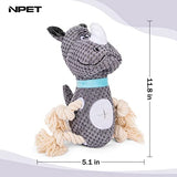NPET Short Plush Dog Squeaky Chew Toys for Fun