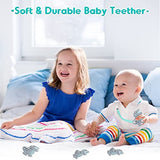NPET Teething Toys for Babies 0-6 Months, Gray Dinosaur Baby Teethers with Anti-Drop Pacifier Clip 6 Months Baby Toy Sore Gums Reliever, Infant Baby Chew Toys 6-12 Months BPA Free Baby Girls Boys Gift