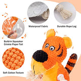 NPET Tiger Shape Stuffed Dog Squeaky Chewing Toys for Dog