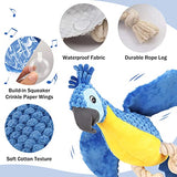 NPET Parrot Shape Short Plush Squeaky Chew Toys for Dogs