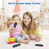 NPET Teething Toys for Babies 6-12 Months, Remote Control Shape Teether for Baby Sore Gums Relief Baby Toys 3-6 Months, Soft Silicone Newborn Baby Teething Toys BPA Free Toddler Girl Boy Toys (Black)