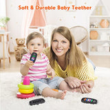 NPET Teething Toys for Babies 6-12 Months, Car Remote Control Teether for Baby Sore Gums Relief Baby Toys 3-6 Months, Anti-Drop Soft Silicone Baby Teething Toys BPA Free Toddler Girl Boy Toys (Black)