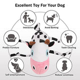 NPET Cow Shape Dog Squeaky Short Plush Toys for Chewing