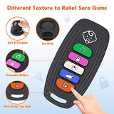 NPET Teething Toys for Babies 6-12 Months, Car Remote Control Teether for Baby Sore Gums Relief Baby Toys 3-6 Months, Anti-Drop Soft Silicone Baby Teething Toys BPA Free Toddler Girl Boy Toys (Black)