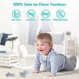 NPET Teething Toys for Babies 0-6 Months, Gray Dinosaur Baby Teethers with Anti-Drop Pacifier Clip 6 Months Baby Toy Sore Gums Reliever, Infant Baby Chew Toys 6-12 Months BPA Free Baby Girls Boys Gift