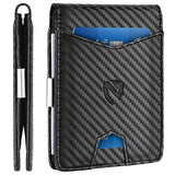 NPET Slim Wallet for Men Leather RFID Blocking Bifold Credit Card Wallet with Money Clip for Men with Gift Box