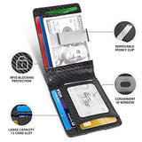 NPET Slim Wallet for Men Leather RFID Blocking Bifold Credit Card Wallet with Money Clip for Men with Gift Box