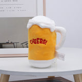 Squeaky Plush Dog Chew Toy Beer Bottle Shape