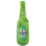 Squeaky Plush Dog Chew Toy Beer Bottle Shape