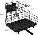 NPET 2-Tier Stainless Steel Dish Rack Detachable Drying Rack