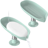 NPET 2pcs Soap Holder with Drain with Enlarged Sucker
