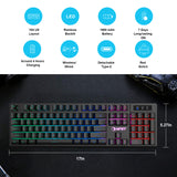 NPET K11 Wireless Gaming Keyboard Rainbow LED Backlit Keyboard