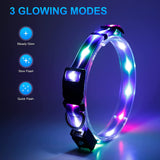 NPET LED Dog Collar Rechargeable Adjustable Collar