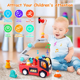 NPET Musical Fire Truck Toys for 12-18 Months Baby