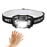 NPET Rechargeable Headlamp 320 Lumen LED Motion Sensing Head Lamp