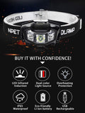 NPET Rechargeable Headlamp 320 Lumen LED Motion Sensing Head Lamp