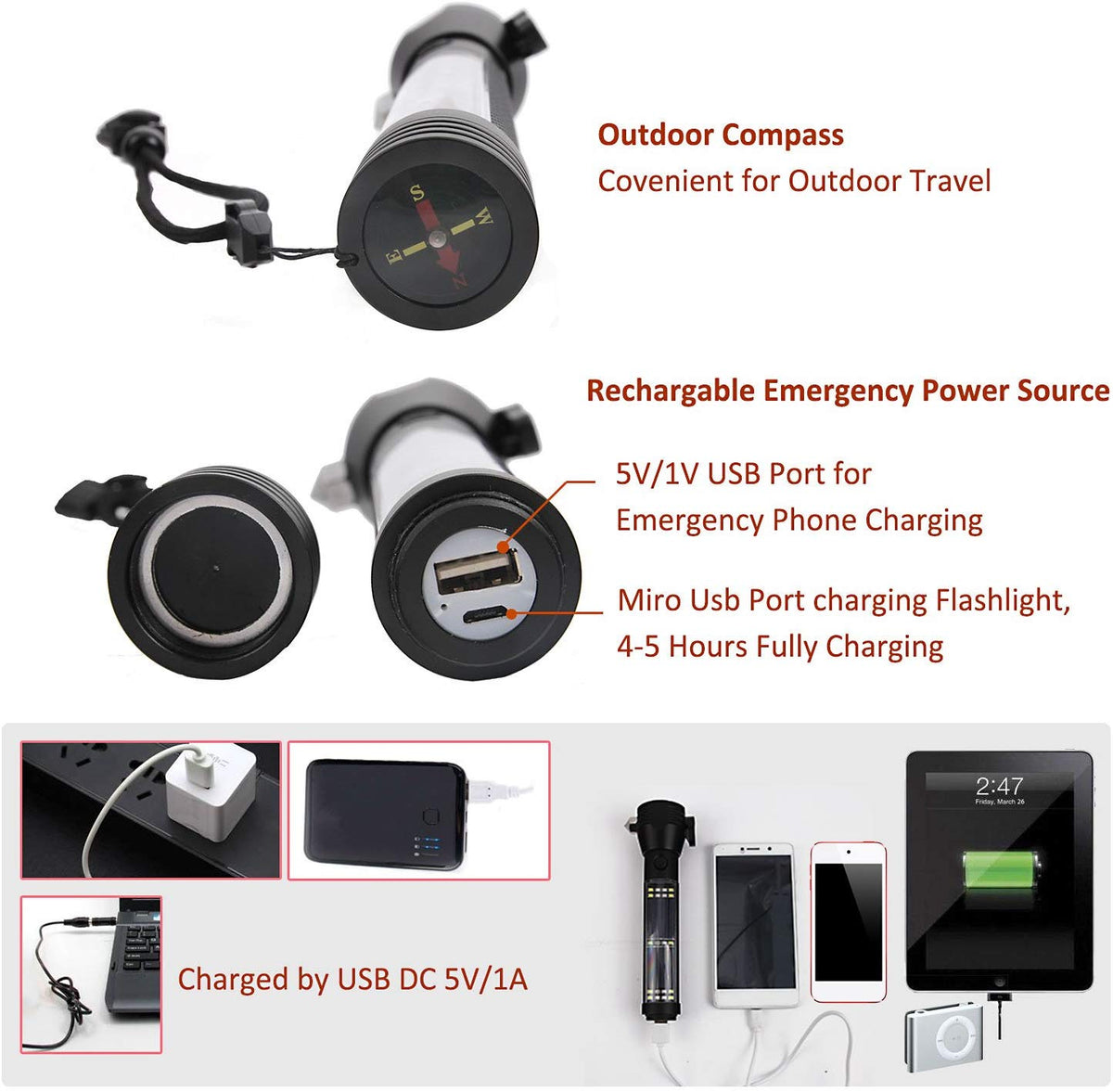 Npet t09 solar flashlight deals