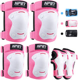 NPET 6 Pack Child Protective Gear Set Knee Pads Elbow Pads Wrist Guards
