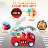 NPET Musical Fire Truck Toys for 12-18 Months Baby