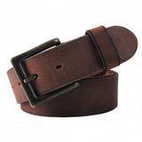 NPET Men's Vintage Leather Belt With Buckle Full Grain Snap on Strap 1.5" Wide