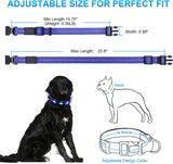 NPET LED Dog Collar Rechargeable Adjustable Collar