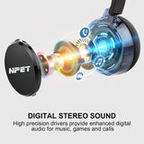 NPET CH11 CH10 Computer Headset with Microphone Noise Cancelling